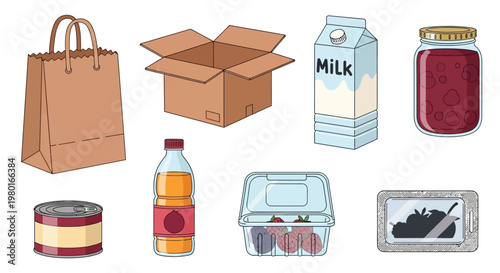 Food and drink items on display.