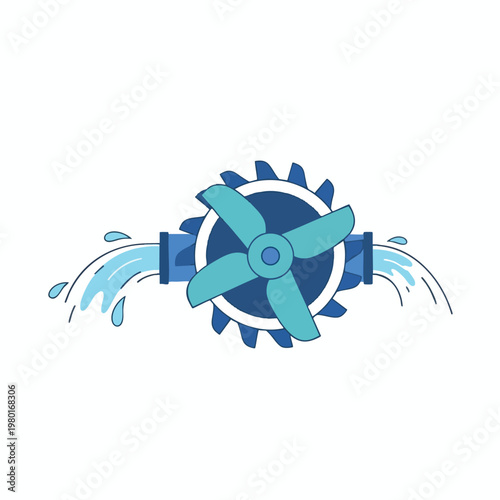 Industrial Water Pumping System with Gear and Water Flow