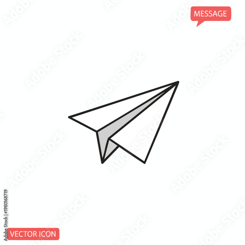Illustration of a Simple Paper Airplane for Creative and Educational Use