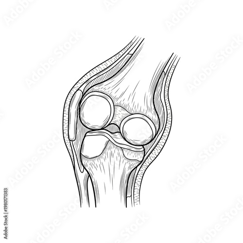 Detailed Anatomical Illustration of a Human Knee Joint