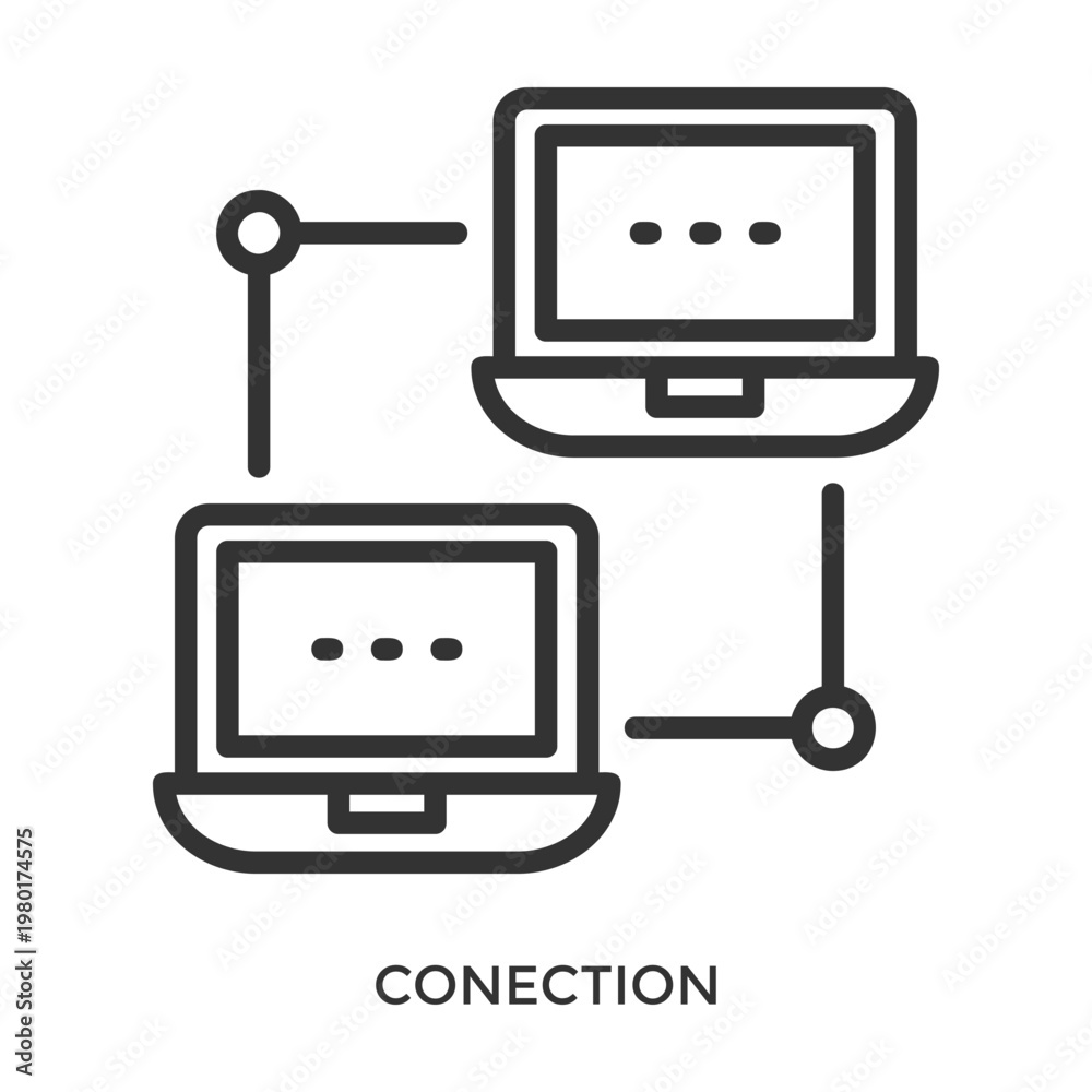 Naklejka premium Conection Icon Line Style. Design Vector Illustration