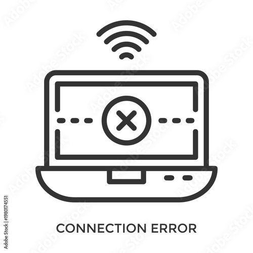 Connection Error Icon Line Style. Design Vector Illustration