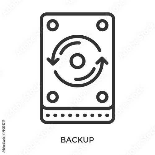 Backup Icon Line Style. Design Vector Illustration