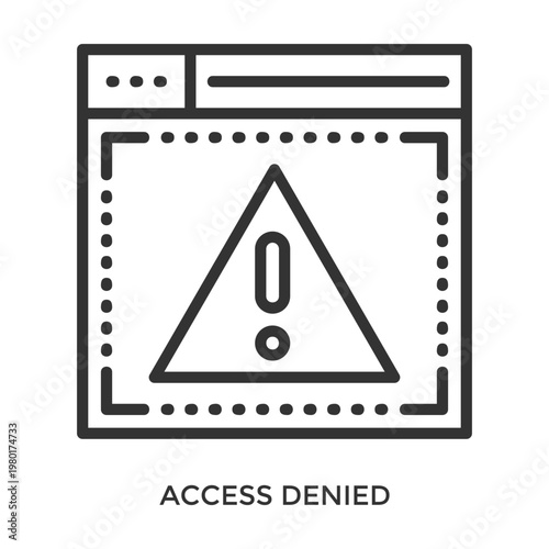Access Denied Icon Line Style. Design Vector Illustration