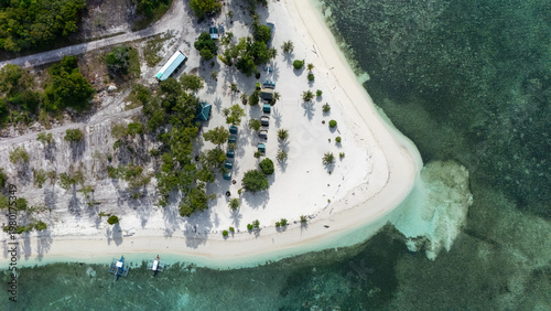 Drone Aerial view of Candaraman island at Balabac in the Philippines