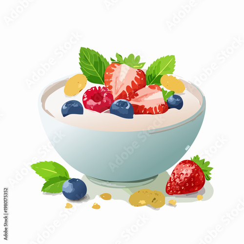 Joghurt-Beeren Bowl sommerlich