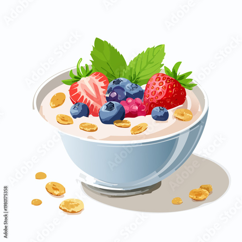 Joghurt-Beeren Bowl sommerlich