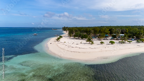 Drone Aerial view of Candaraman island at Balabac in the Philippines