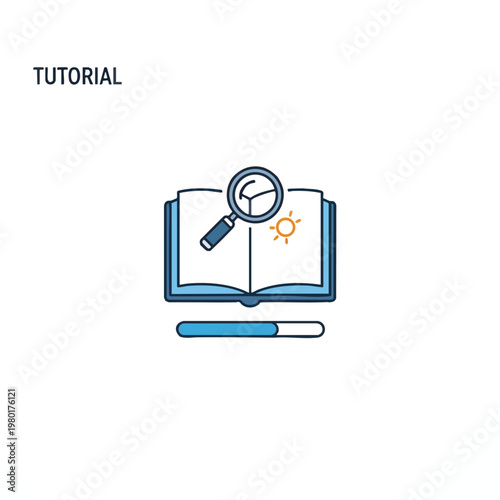 Online Learning and Digital Education Concept with Open Book Magnifying Glass and Computer
