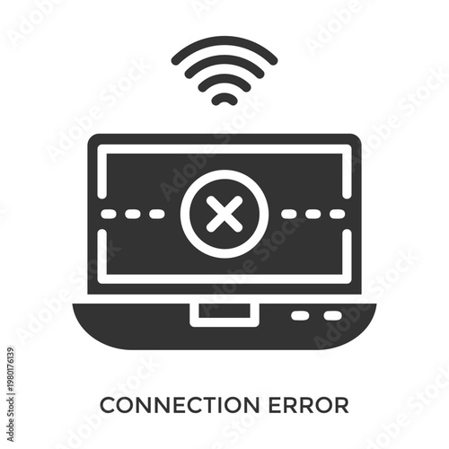Connection Error Icon Line Style. Design Vector Illustration