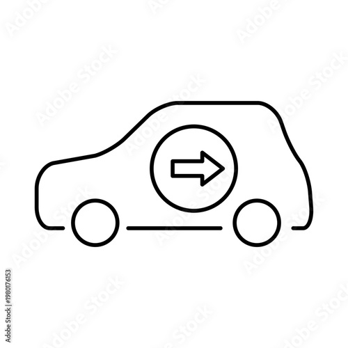 車と矢印のマークを用いて、バックを表現したアイコン