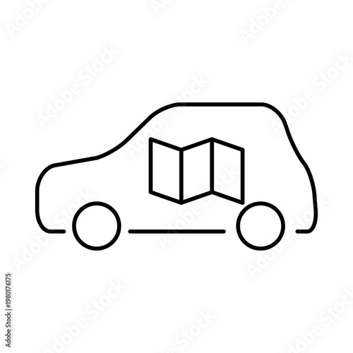 車と地図のマークを用いて、ナビゲーションを表現したアイコン