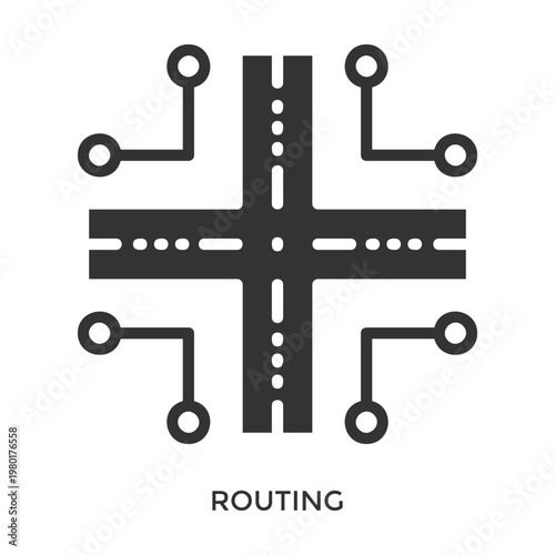 Routing Icon Line Style. Design Vector Illustration