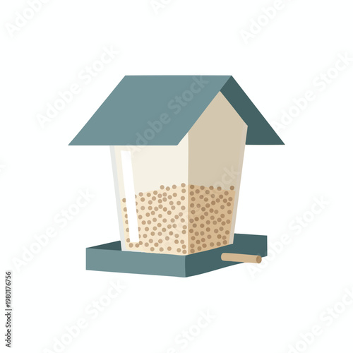 Modern Bird Feeder Hanging in Garden for Bird Watching and Nature Enjoyment