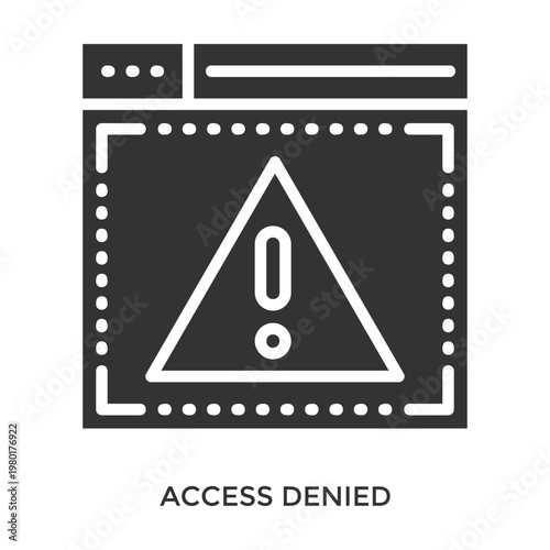 Access Denied Icon Line Style. Design Vector Illustration