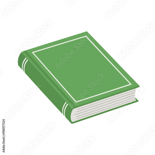 Green Hardcover Book on White Background for Education and Reading Projects