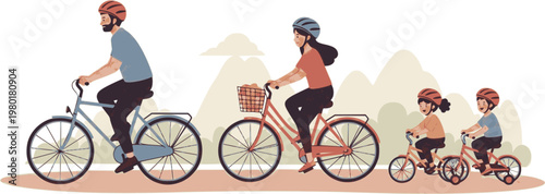 Doodle illustrations of family activities with children in everyday life
