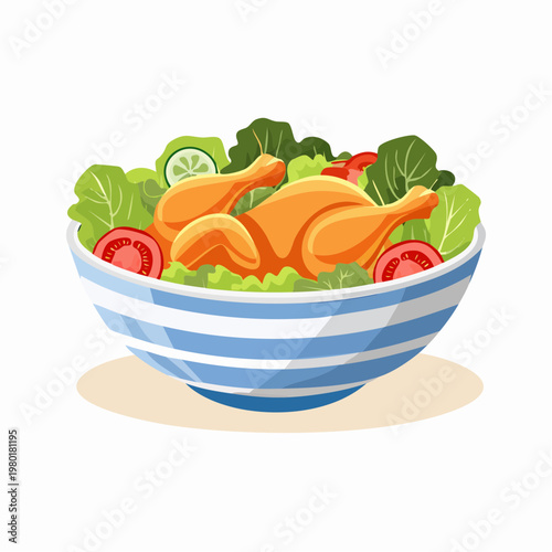 Hähnchen-Salat Bowl leicht