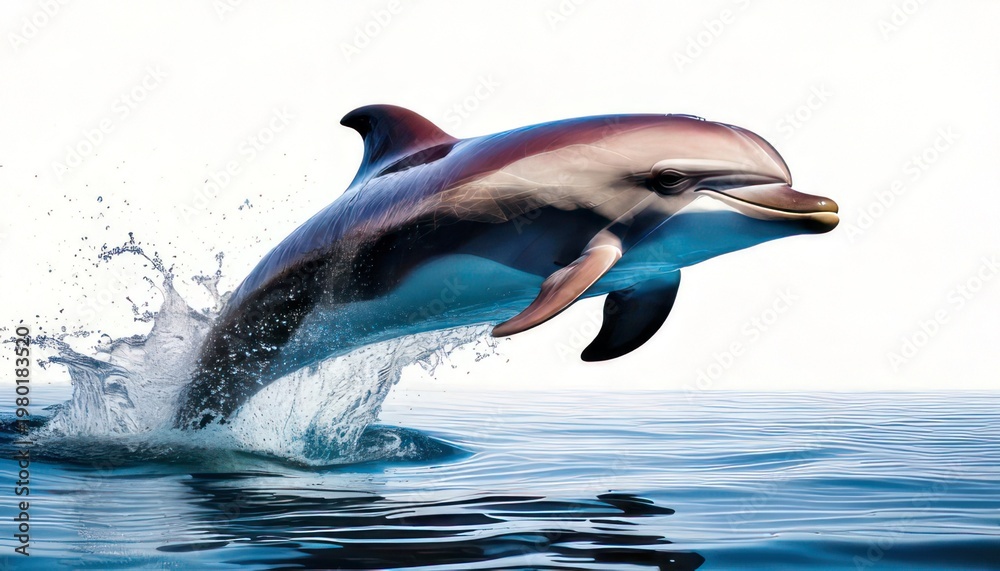 Obraz premium Dolphin leaping out of the water in a dynamic display.