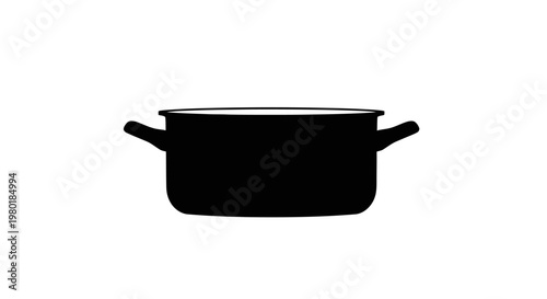 A simple black pot with handles a striking silhouette