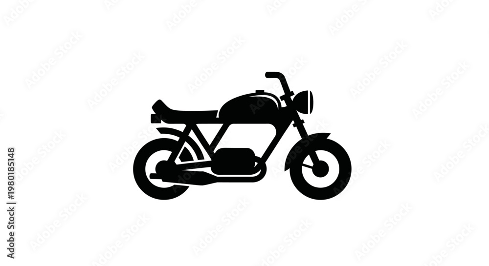 Fototapeta premium A classic motorcycle design presented in a striking black silhouette