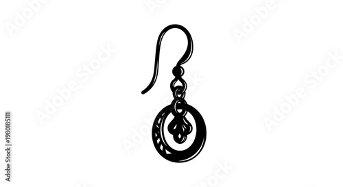 Elegant black earring design a striking visual silhouette