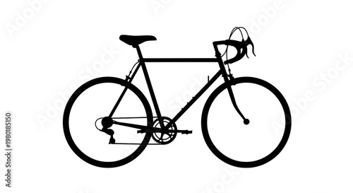 Black road bicycle graphic detailed design and stark silhouette