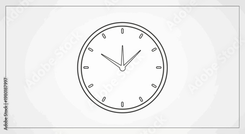 Minimalist line art clock icon on a white background representing time management, business schedule, and deadline concepts.