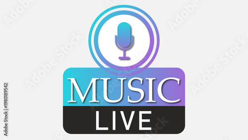 Music sign that is broadcast live. Music Live streaming