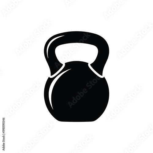 Fitness and Strength Training with a Classic Black Kettlebell