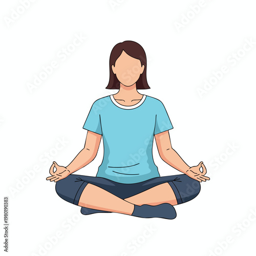 Relaxing Woman Practicing Meditation in a Peaceful Indoor Setting