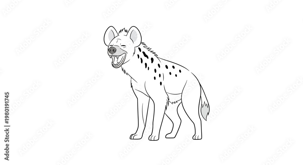 Fototapeta premium Smiling hyena illustration on white background vector design