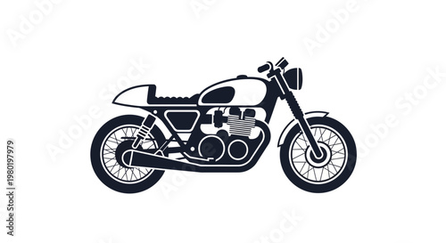 Vintage motorcycle illustration on a white background.