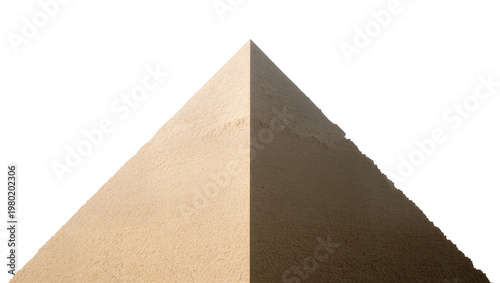 Картината върху платно Isolated monumental Egyptian pyramid architecture with visible textured stone an