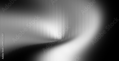 Abstract monochrome wave gradient background, soft glass blur effect smooth texture banner poster design