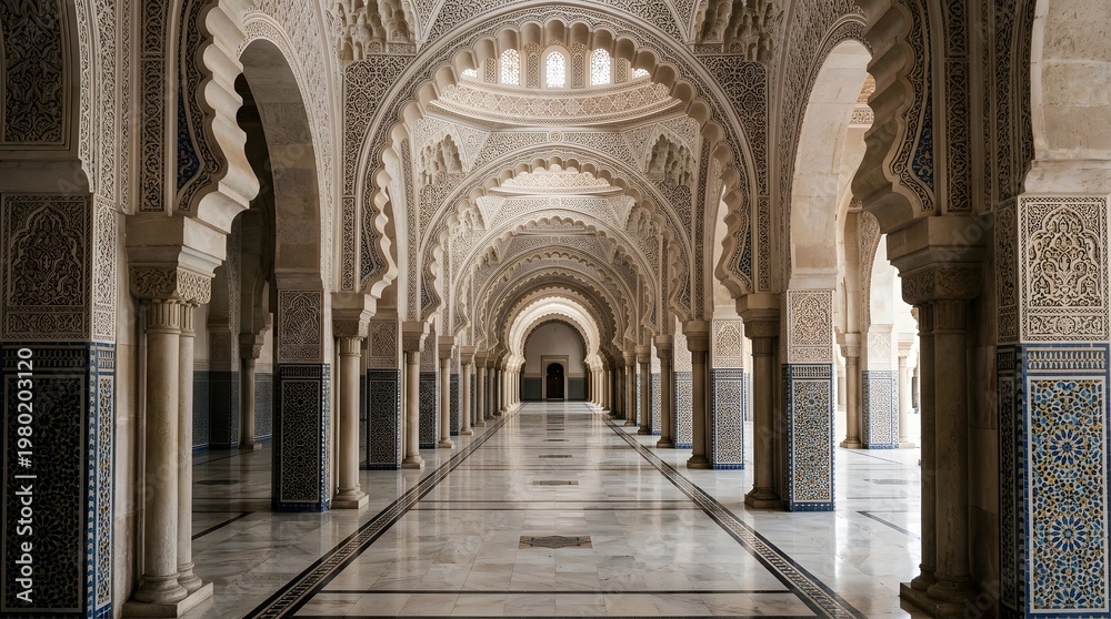 Obraz premium Interior view of Hassan II Mosque in Casablanca, Morocco.