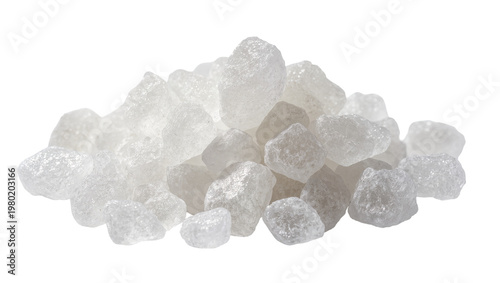 Foto Isolated pile of rough raw natural crystal chunks exhibiting subtle color variations