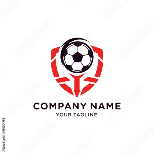 Soccer Ball and Shield Logo Design for Sports Company Branding.