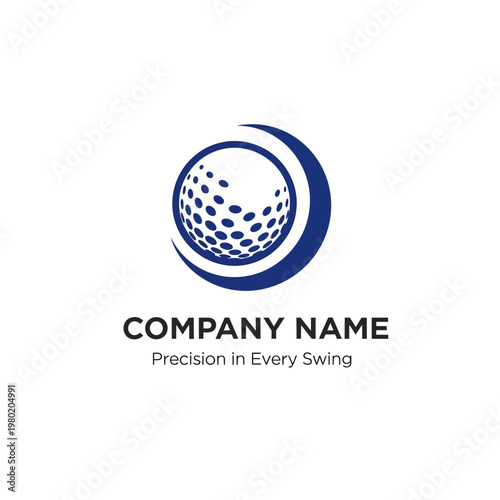 Golf Ball Logo with Crescent Moon Symbol Precision Every Swing.