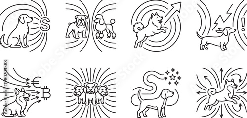 Dogs interacting with magnetic fields and digital currency energy waves