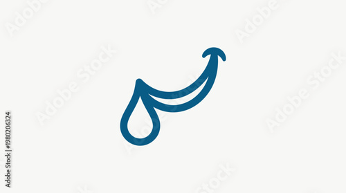 Abstract Arrow and Water Drop Symbol
