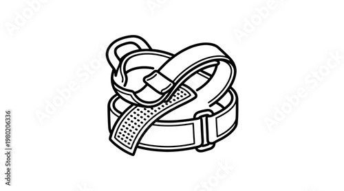 Black and White Pet Collar with Buckle and Velcro