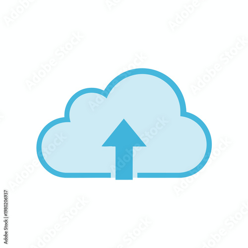 Cloud Computing Concept with Data Upload Icon for Digital Technology
