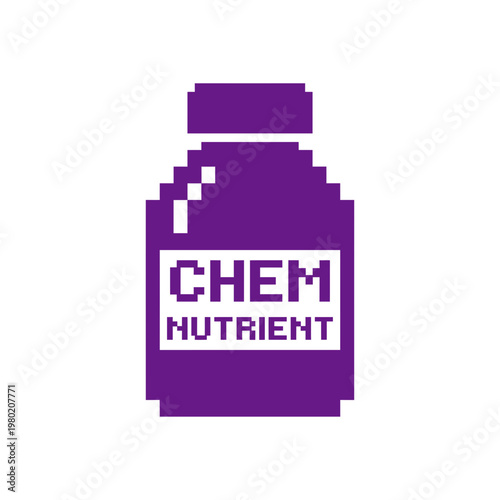 A purple icon of a chem nutrient bottle on a white background