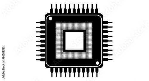 Microchip electronic component closeup.