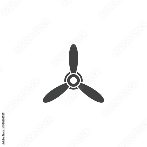 Minimalist three-bladed propeller icon symbolizing motion, speed, and propulsion. Ideal graphic for aviation, marine, and industrial technology concepts