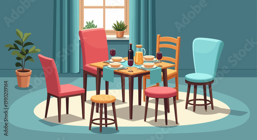 Dining Room Table Setting.