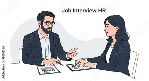 Job Interview HR: Man and Woman Discussing Career Opportunities