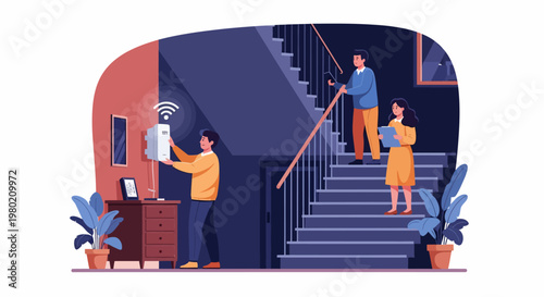 People on Staircase Steps.