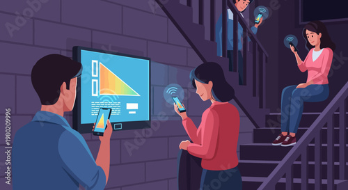 People using mobile phones.